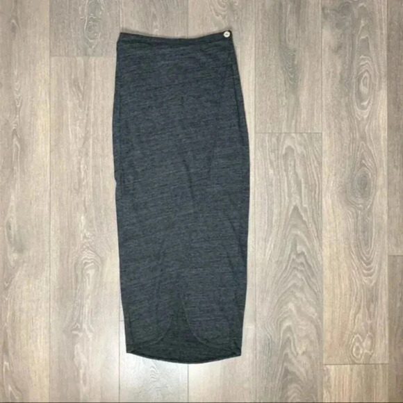 Anthropologie Nation Marnie Wrap Midi Skirt Knit High Rise Waist Grey Size XS - Picture 3 of 15